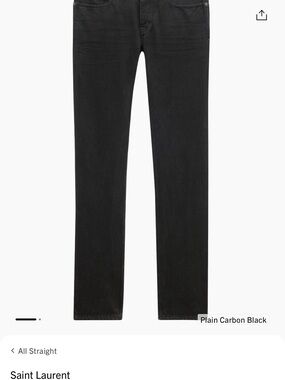 Saint Laurent Men's Straight Jeans in Black